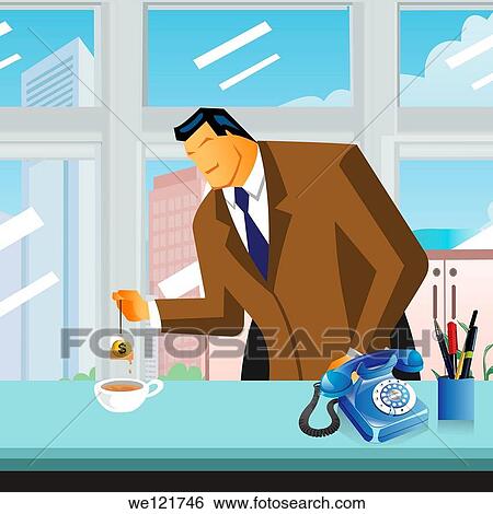 Businessman dipping money teabag in tea View Large Photo Image Stock Photograph - Businessman dipping money teabag in tea. Fotosearch