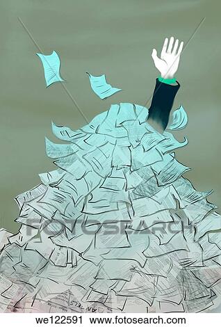 Businessman drowning in a heap of documents View Large Photo Image Stock Image - Businessman drowning in a heap of documents. Fotosearch