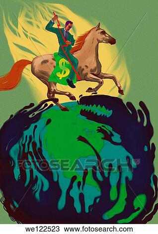 Businessman fighting with global crisis View Large Photo Image Stock Image - Businessman fighting with global crisis. Fotosearch