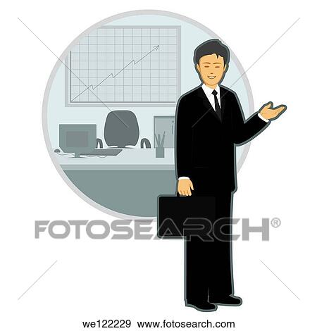 Stock Photo - Businessman holding a briefcase. Fotosearch
