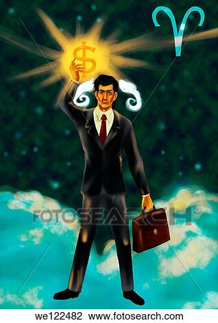Businessman holding a dollar sign View Large Photo Image Stock Image - Businessman holding a dollar sign. Fotosearch