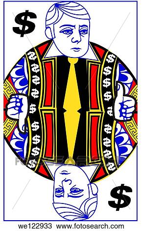 Stock Image - Businessman on poker card representing the ups and downs of business. Fotosearch