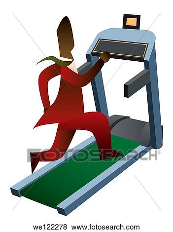 Businessman running on a treadmill View Large Photo Image Stock Photo - Businessman running on a treadmill. Fotosearch