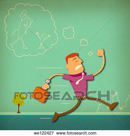 Stock Photo - Businessman running. Fotosearch