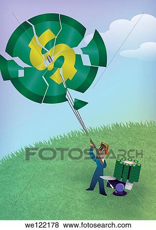 Stock Photo - Businessman shooting a coin. Fotosearch