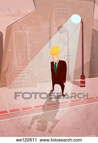 Businessman standing under streetlight View Large Photo Image Stock Image - Businessman standing under streetlight. Fotosearch