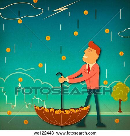 Businessman under money shower View Large Photo Image Stock Image - Businessman under money shower. Fotosearch