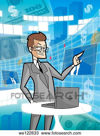 Businessman using a virtual screen View Large Photo Image Stock Image - Businessman using a virtual screen. Fotosearch