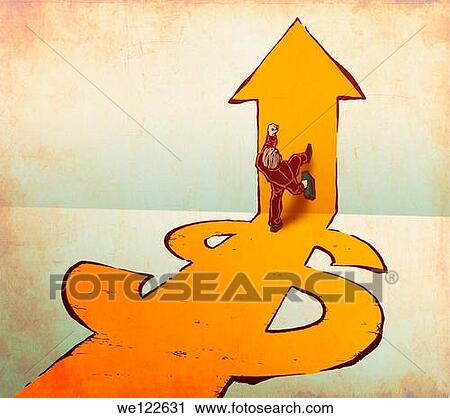 Businessman walking on dollar and arrow signs View Large Photo Image Stock Image - Businessman walking on dollar and arrow signs. Fotosearch