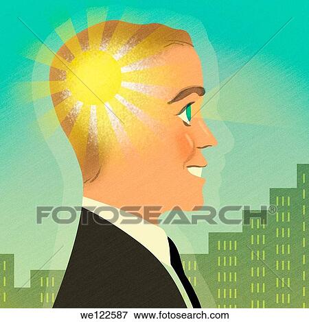 Stock Photo - Businessman with brilliant ideas. Fotosearch