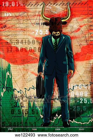 Stock Image - Businessman with bull´s head. Fotosearch