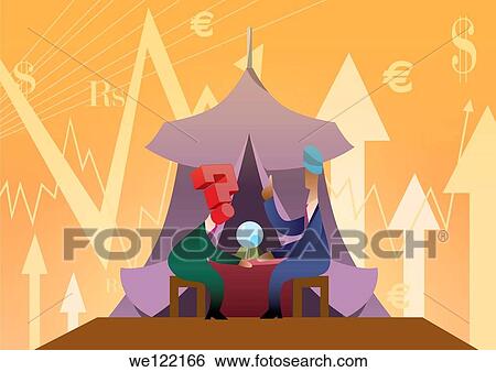 Businessman with fortune teller View Large Photo Image Stock Photograph - Businessman with fortune teller. Fotosearch