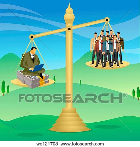 Businessmen on the pans of a balance View Large Photo Image Stock Photo - Businessmen on the pans of a balance. Fotosearch