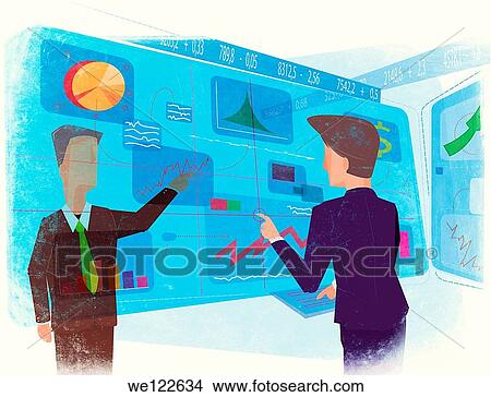 Businessmen working on virtual screen View Large Photo Image Picture - Businessmen working on virtual screen. Fotosearch