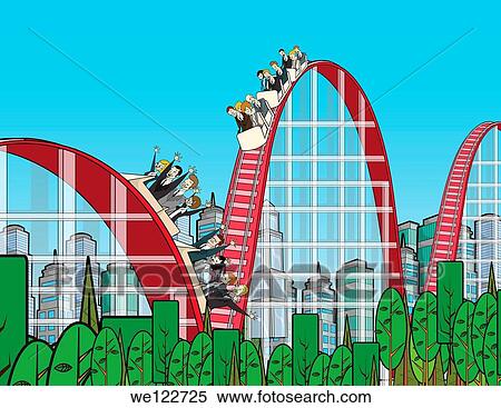 Businesspeople on rollercoaster View Large Photo Image Stock Photography - Businesspeople on rollercoaster. Fotosearch
