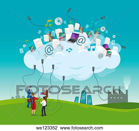 Businesspeople representating concept of cloud computing View Large Photo Image Stock Image - Businesspeople representating concept of cloud computing. Fotosearch