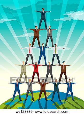 Businesspeople standing in pyramid formation View Large Photo Image Stock Photo - Businesspeople standing in pyramid formation. Fotosearch