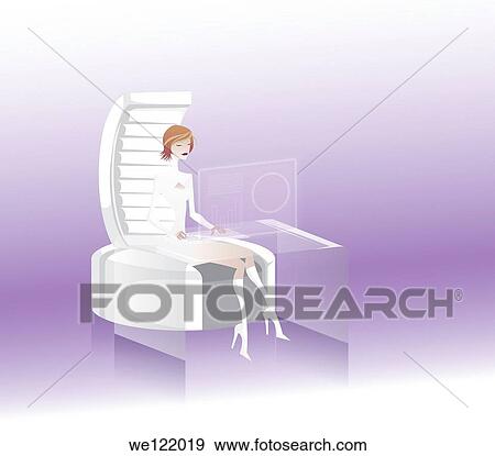 Businesswoman working in an office View Large Photo Image Stock Photo - Businesswoman working in an office. Fotosearch
