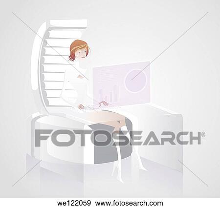 Businesswoman working in an office View Large Photo Image Stock Photo - Businesswoman working in an office. Fotosearch