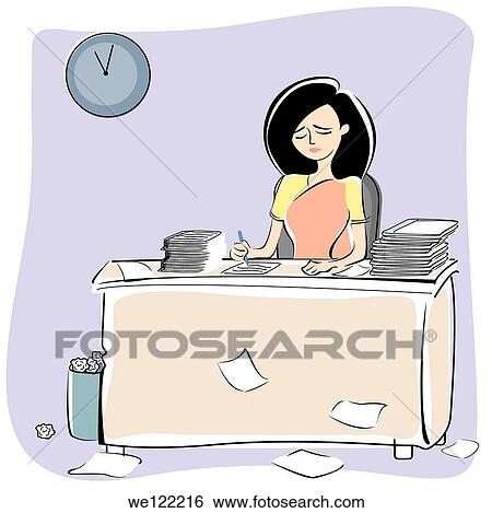 Businesswoman working late in an office View Large Photo Image Stock Photograph - Businesswoman working late in an office. Fotosearch