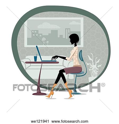 Businesswoman working on a laptop View Large Photo Image Stock Image - Businesswoman working on a laptop. Fotosearch