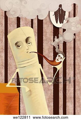 Cigarette smoking away human in pipe View Large Photo Image Stock Image - Cigarette smoking away human in pipe. Fotosearch