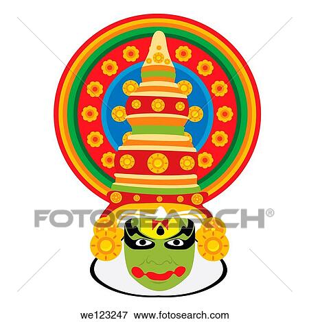 Close-up of a Kathakali dancer, Kerala, India color View Large Photo Image Stock Photo - Close-up of a Kathakali dancer, Kerala, India color. Fotosearch