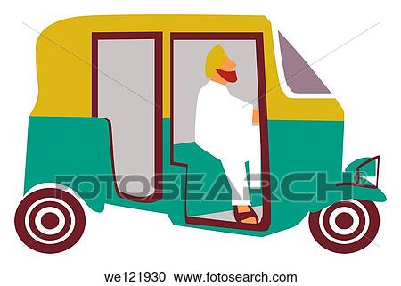 Close-up of an auto rickshaw, India View Large Photo Image Stock Image - Close-up of an auto rickshaw, India. Fotosearch