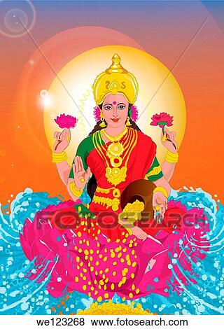Stock Photo - Close-up of Goddess Lakshmi. Fotosearch