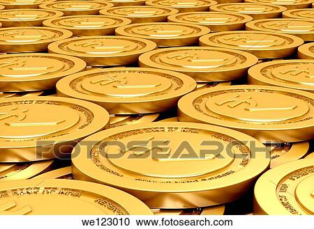 Close-up of Indian gold coins View Large Photo Image Stock Image - Close-up of Indian gold coins. Fotosearch