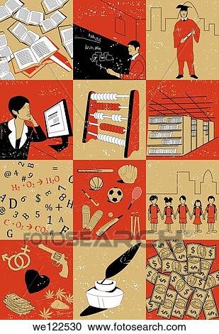 Collage of lifecycle of a person education View Large Photo Image Stock Image - Collage of lifecycle of a person education. Fotosearch