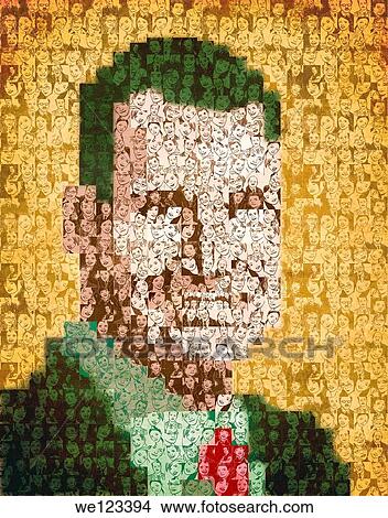 Collage of people forming a human face View Large Photo Image Picture - Collage of people forming a human face. Fotosearch