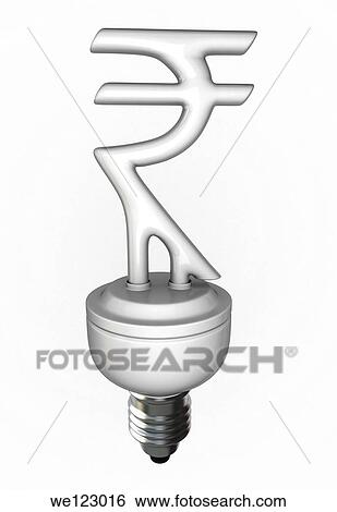 Compact fluorescent light bulb shaped like Rupee sign on white background View Large Photo Image Stock Photograph - Compact fluorescent light bulb shaped like Rupee sign on white background. Fotosearch