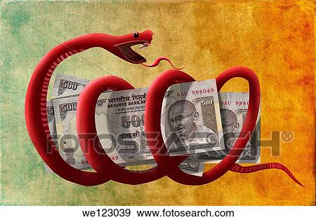 Stock Photo - Conceptual illustration of money is the root of all evil. Fotosearch