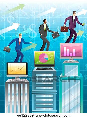 Conceptual image of businessmen with their performance chart View Large Photo Image Stock Photo - Conceptual image of businessmen with their performance chart. Fotosearch