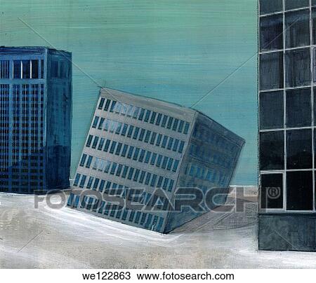 Conceptual image of collapsed building depicting business depression View Large Photo Image Stock Image - Conceptual image of collapsed building depicting business depression. Fotosearch