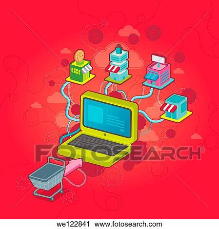 Conceptual image of computer and shopping cart with currency symbols depicting online shopping View Large Photo Image Stock Image - Conceptual image of computer and shopping cart with currency symbols depicting online shopping. Fotosearch