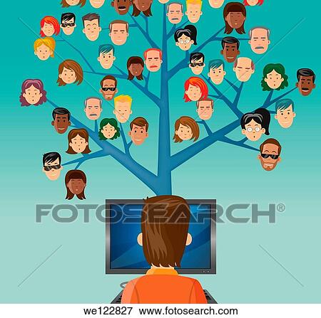Conceptual image of man connecting to people around the world through computer View Large Photo Image Stock Photo - Conceptual image of man connecting to people around the world through computer. Fotosearch