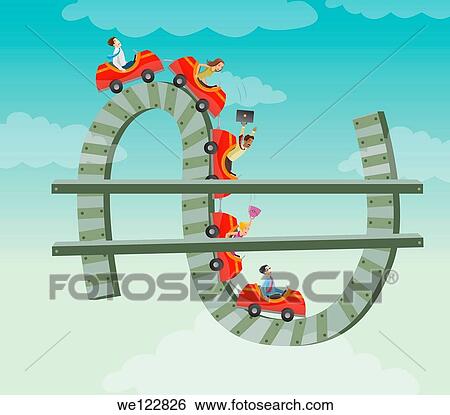 Conceptual image of roller coaster over dollar sign depicting ups and downs of business View Large Photo Image Stock Photograph - Conceptual image of roller coaster over dollar sign depicting ups and downs of business. Fotosearch