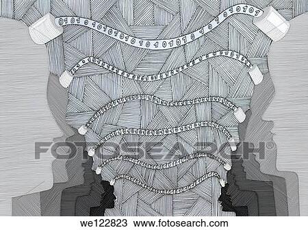 Conceptual image of wired human heads View Large Photo Image Stock Image - Conceptual image of wired human heads. Fotosearch