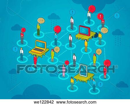 Conceptual shot of men and women standing with modern technology depicting social networking View Large Photo Image Stock Image - Conceptual shot of men and women standing with modern technology depicting social networking. Fotosearch