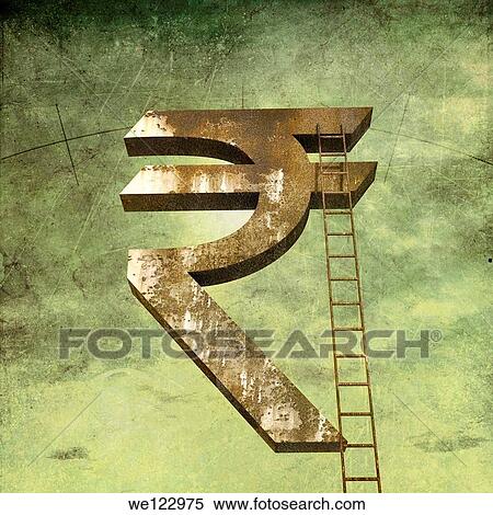 Corporate ladder of success on Indian currency symbol over green background View Large Photo Image Stock Photography - Corporate ladder of success on Indian currency symbol over green background. Fotosearch