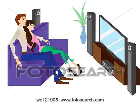 Couple watching television View Large Photo Image Stock Photography - Couple watching television. Fotosearch