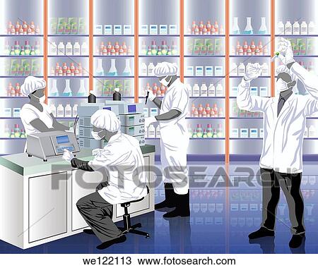 Doctors researching in a laboratory View Large Photo Image Stock Image - Doctors researching in a laboratory. Fotosearch
