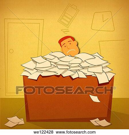 Exhausted businessman over-burdened with work View Large Photo Image Stock Photo - Exhausted businessman over-burdened with work. Fotosearch