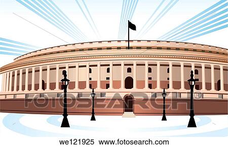 Facade of a government building, Sansad Bhawan, New Delhi, India View Large Photo Image Stock Photography - Facade of a government building, Sansad Bhawan, New Delhi, India. Fotosearch
