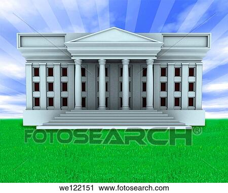 Stock Image - Facade of a government building. Fotosearch
