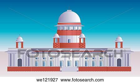 Facade of a government building, Supreme Court, New Delhi, India View Large Photo Image Stock Photo - Facade of a government building, Supreme Court, New Delhi, India. Fotosearch