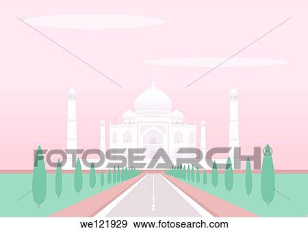 Stock Photo - Facade of a mausoleum, Taj Mahal, Agra, Uttar Pradesh, India. Fotosearch