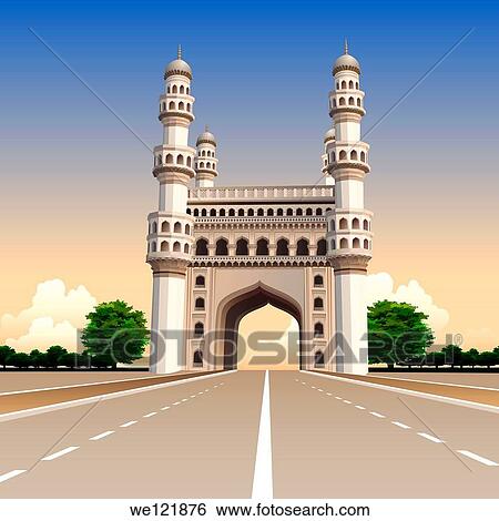 Facade of a mosque, Charminar, Hyderabad, Andhra Pradesh, India View Large Photo Image Stock Photograph - Facade of a mosque, Charminar, Hyderabad, Andhra Pradesh, India. Fotosearch